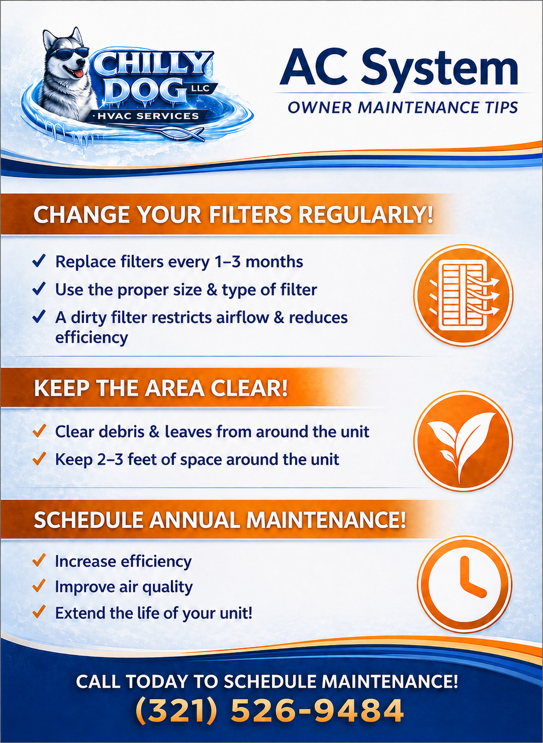 Chilly Dog HVAC AC System Owner Maintenance Tips